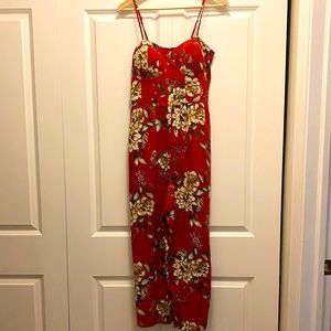 Red Floral Jumpsuit